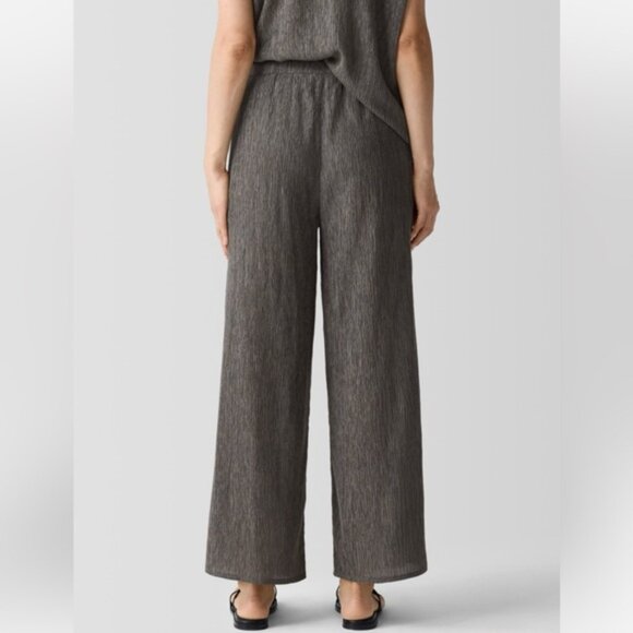 Eileen Fisher Woven Plissé Wide Leg Pant - Picture 3 of 6